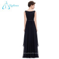 Floor Length Lace Sashes Chiffon Sexy Black Evening Dress